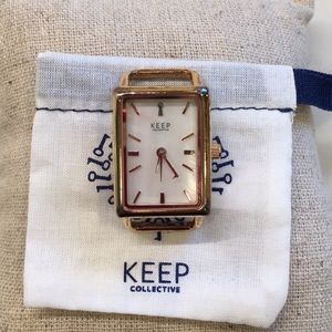 KEEP Collective Rectangular Watch in rose gold